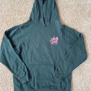 Santa Cruz Teal Pullover Hoodie with Logo Neck Tag